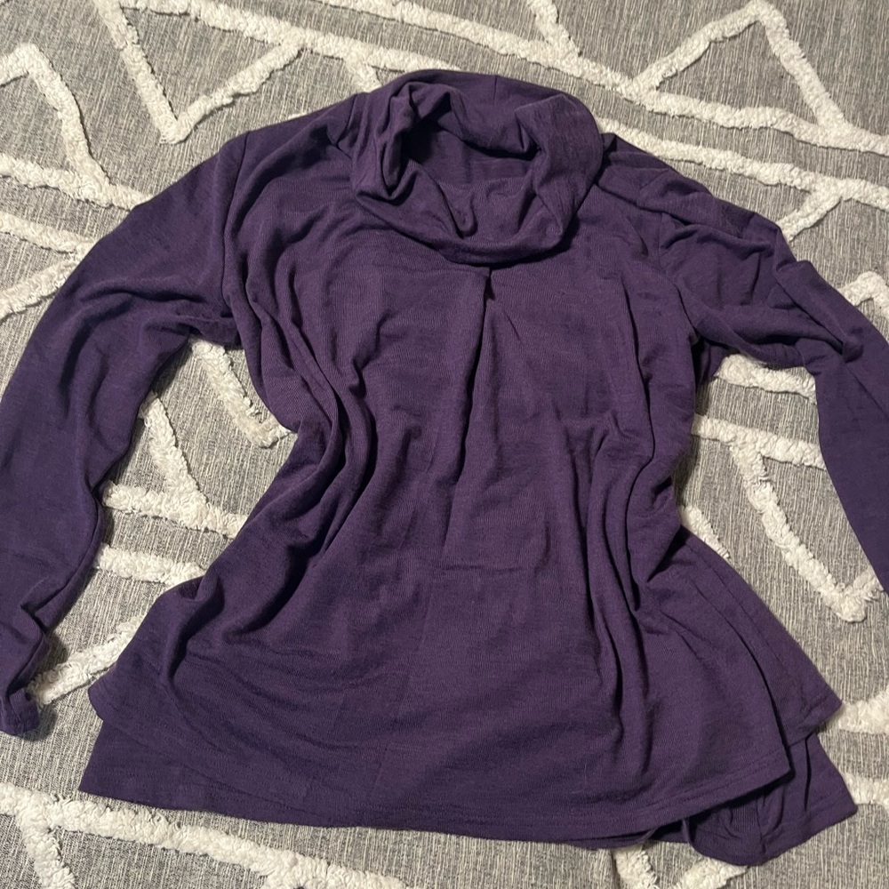 Purple Cowl Neck Sweater